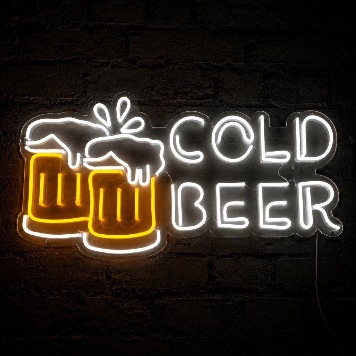Cold Beer Clinking Mugs LED Neon Sign Man Cave Neon Sign - Shineneon