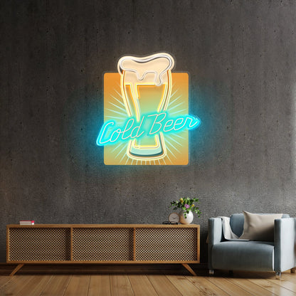 Cold Beer Custom Led Signs Artwork For Sale - Shineneon