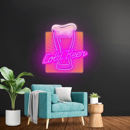 Cold Beer Custom Led Signs Artwork For Sale - Shineneon