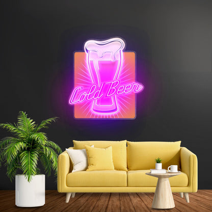 Cold Beer Custom Led Signs Artwork For Sale - Shineneon