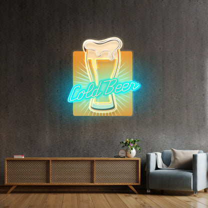 Cold Beer Custom Led Signs Artwork For Sale