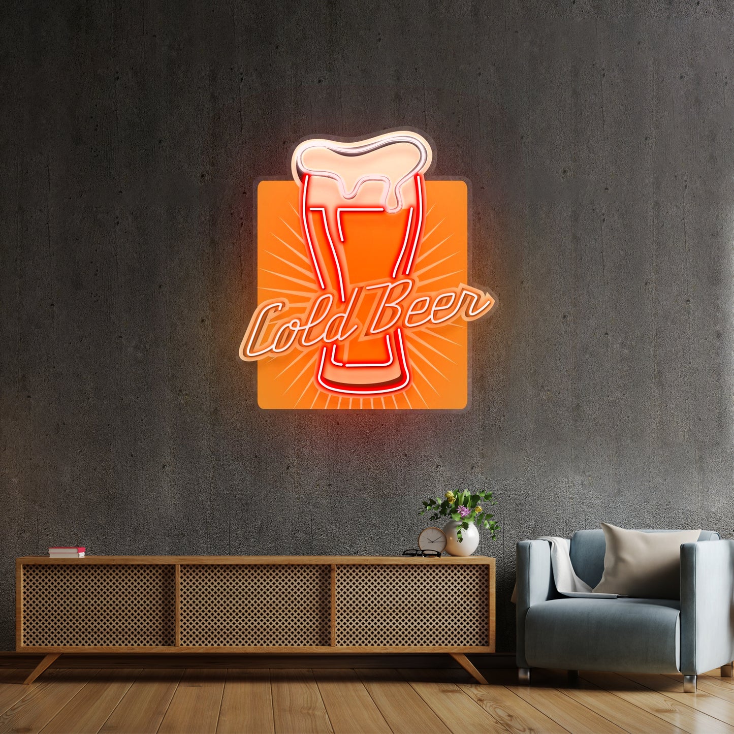 Cold Beer Custom Led Signs Artwork For Sale