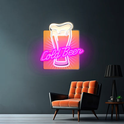 Cold Beer Custom Led Signs Artwork For Sale