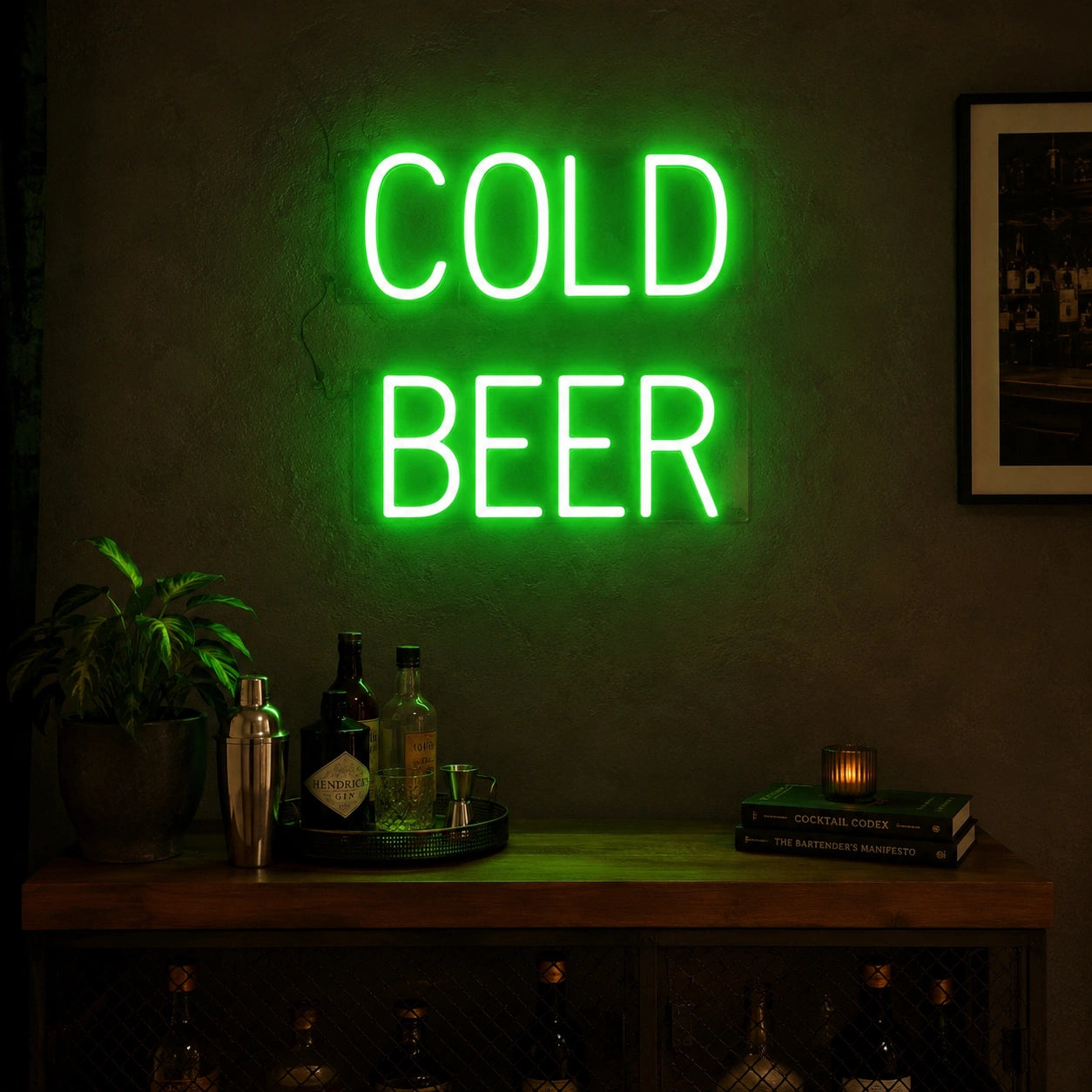 Cold Beer LED Neon Sign color grid