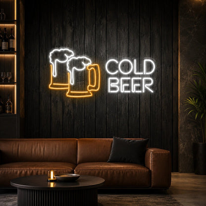 Cold Beer LED Neon Sign Man Cave Neon Sign - Shineneon