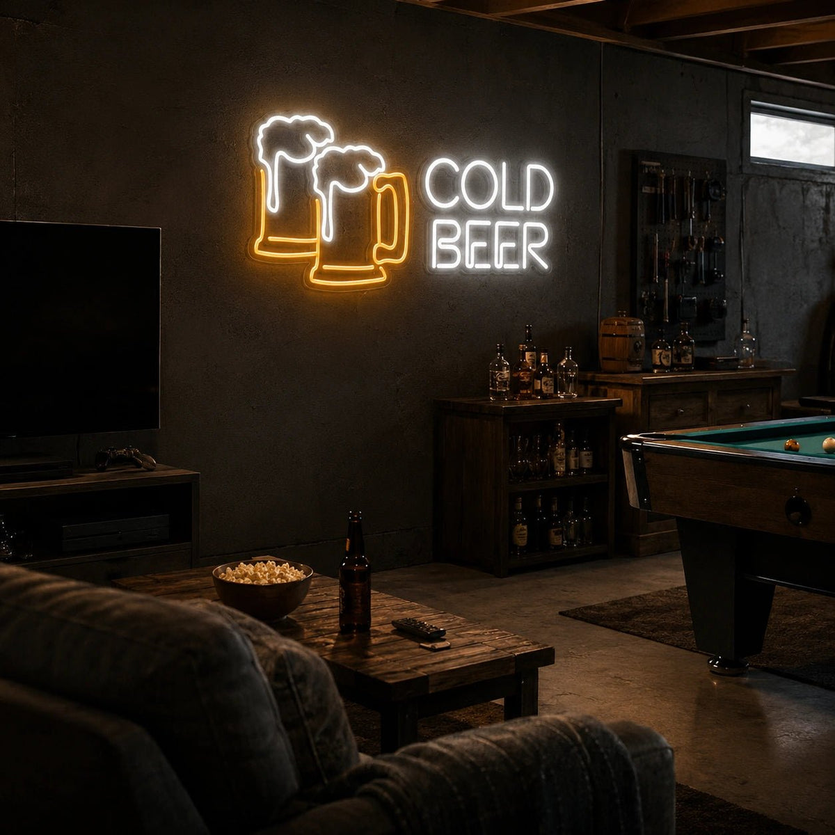 Cold Beer LED Neon Sign Man Cave Neon Sign - Shineneon