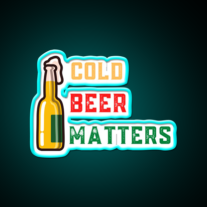 Cold Beer Matters Design Beer Bar Decor Led Neon Sign Rgb Color - Size and dimension reference