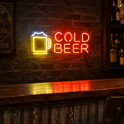 Cold Beer Mug Neon Sign LED Neon Sign real lifestyle scene