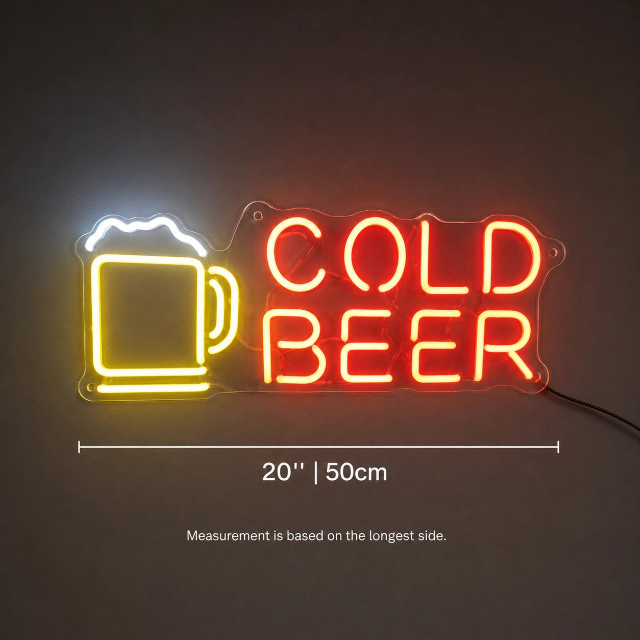 Cold Beer Mug Neon Sign LED Neon Sign size image