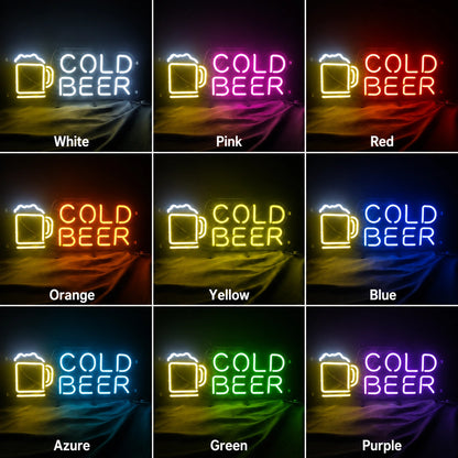 Cold Beer Mug Neon Sign LED Neon Sign color grid