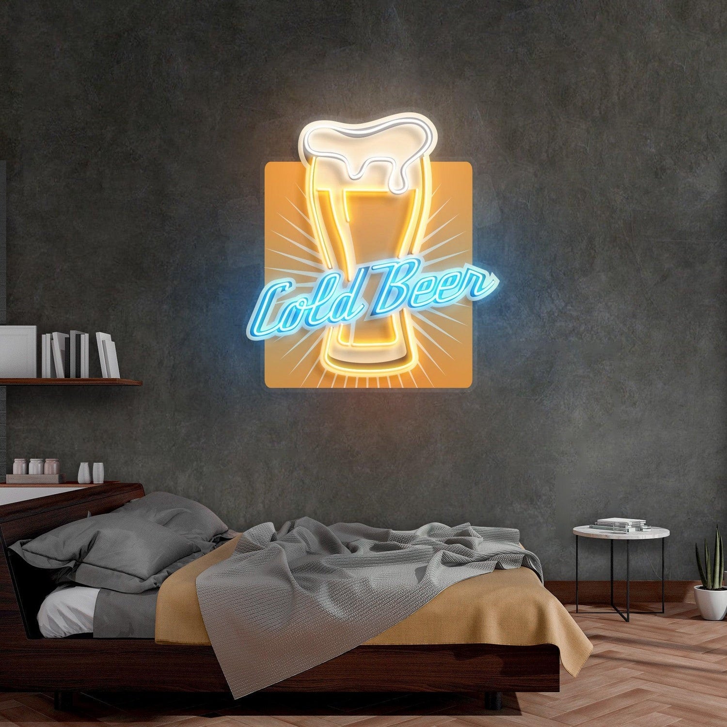 Cold Beer Mug With Foam Uv Printed Led Neon Sign For Bar Decor | Shineneon