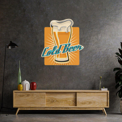 Cold Beer Mug With Foam Uv Printed Led Neon Sign For Bar Decor | Shineneon