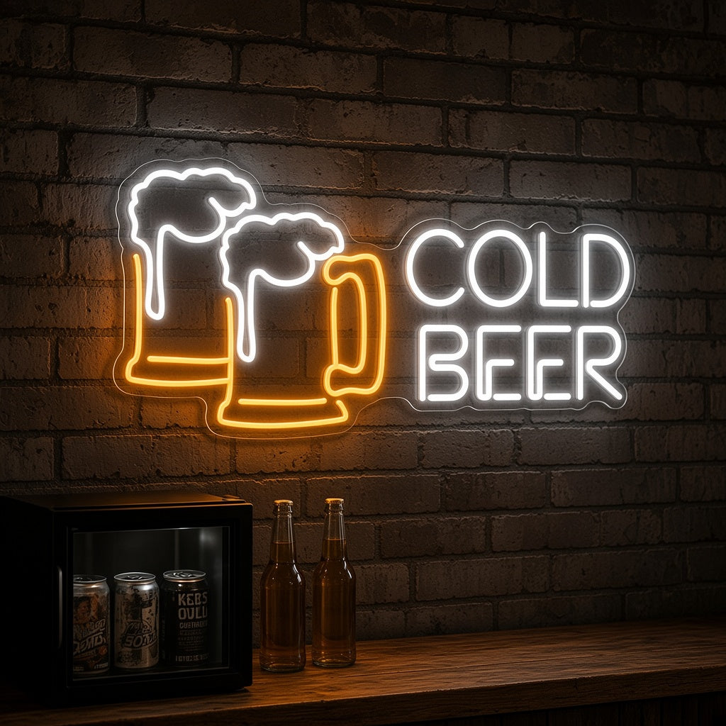 Cold Beer LED Neon Sign - advertising view