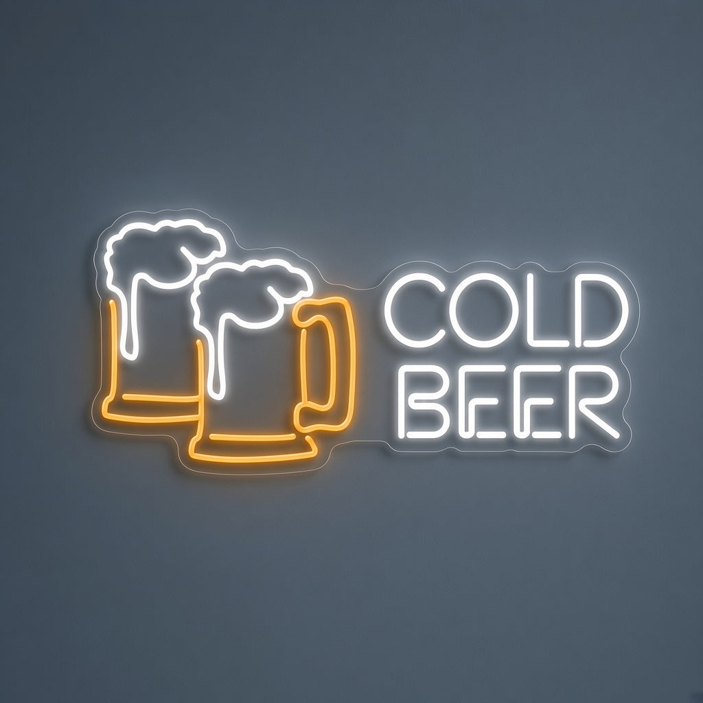 Cold Beer LED Neon Sign - natural light view