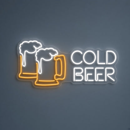 Cold Beer LED Neon Sign - natural light view