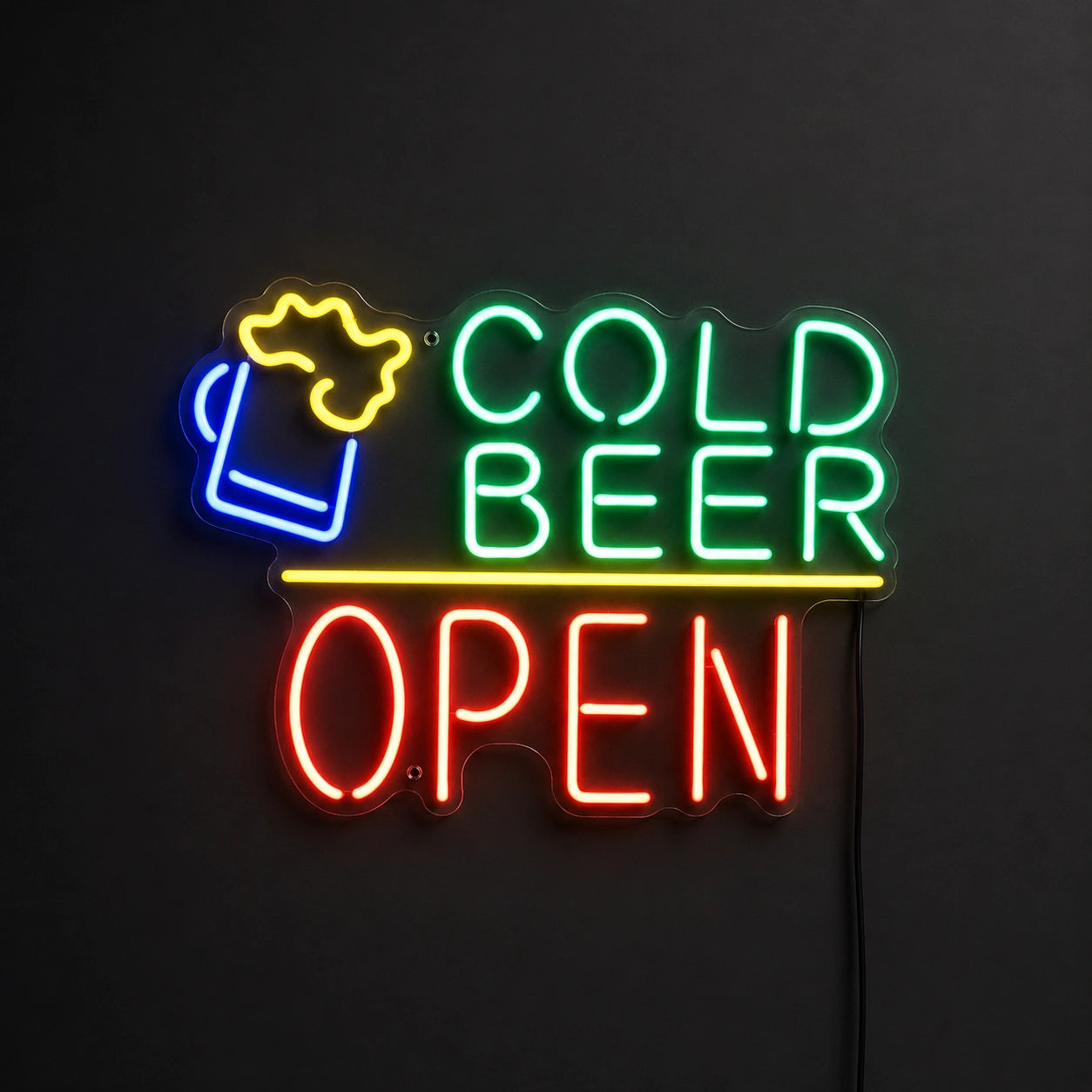 Cold Beer Open Neon Sign LED Neon Sign main product image