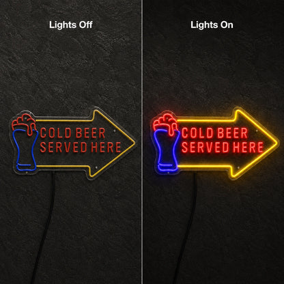 Cold Beer Served Here LED Neon Sign main product image