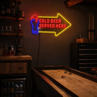 Cold Beer Served Here LED Neon Sign - Shineneon