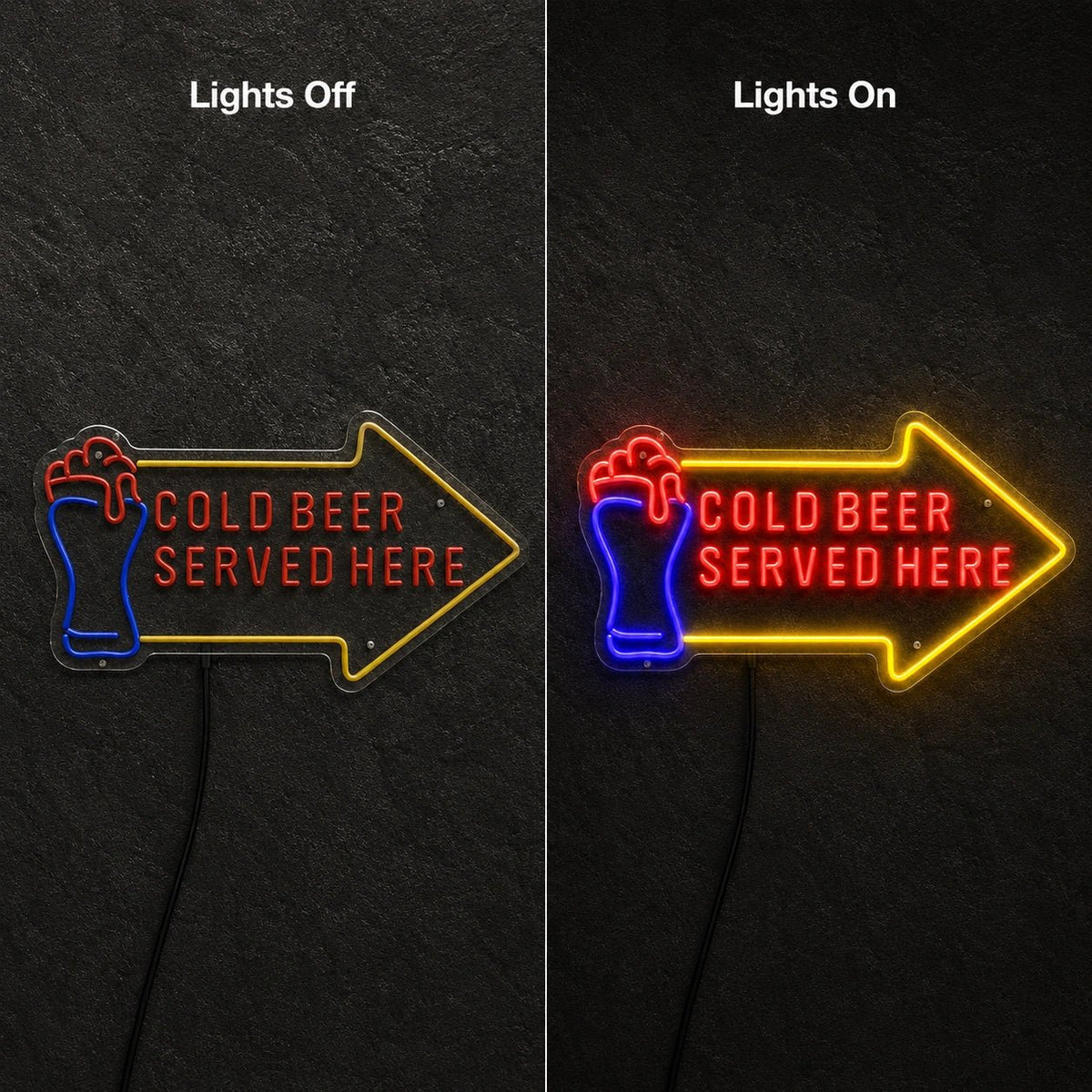 Cold Beer Served Here LED Neon Sign - Shineneon