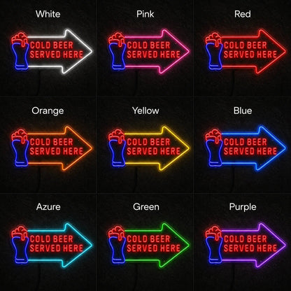 Cold Beer Served Here LED Neon Sign - Shineneon