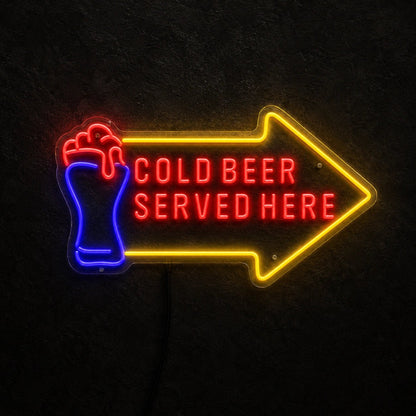 Cold Beer Served Here LED Neon Sign - Shineneon