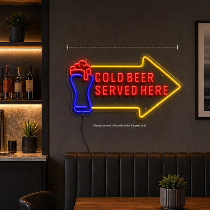 Cold Beer Served Here LED Neon Sign - Shineneon