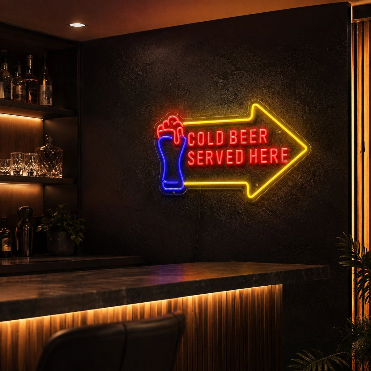 Cold Beer Served Here LED Neon Sign - Shineneon
