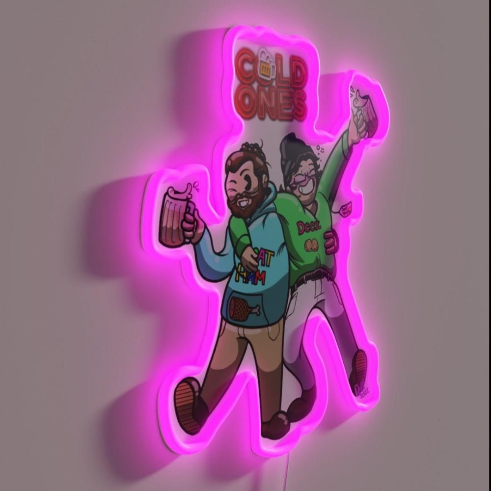 Cold Ones Chillin Wit Da Grog Rgb Led Neon Sign - Shineneon