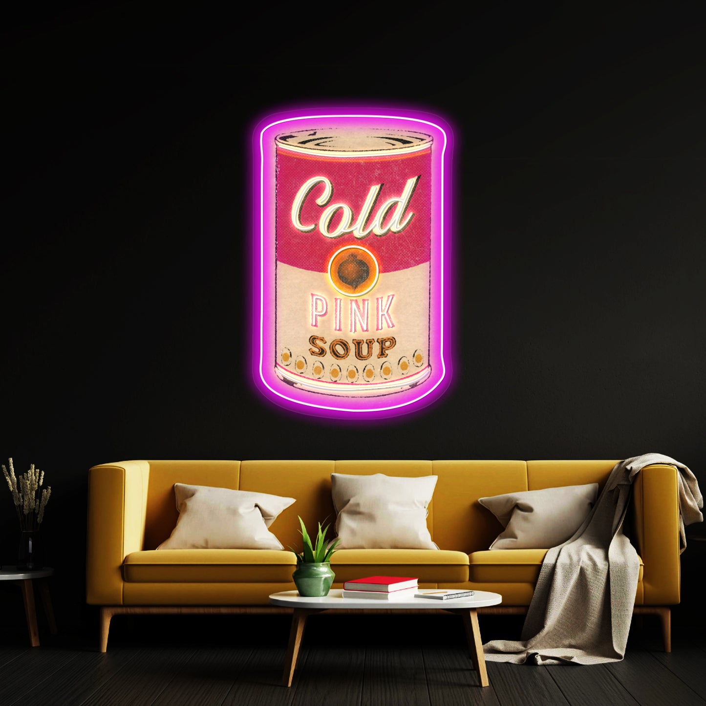 Cold Pink Soup Artwork Business Led Sign