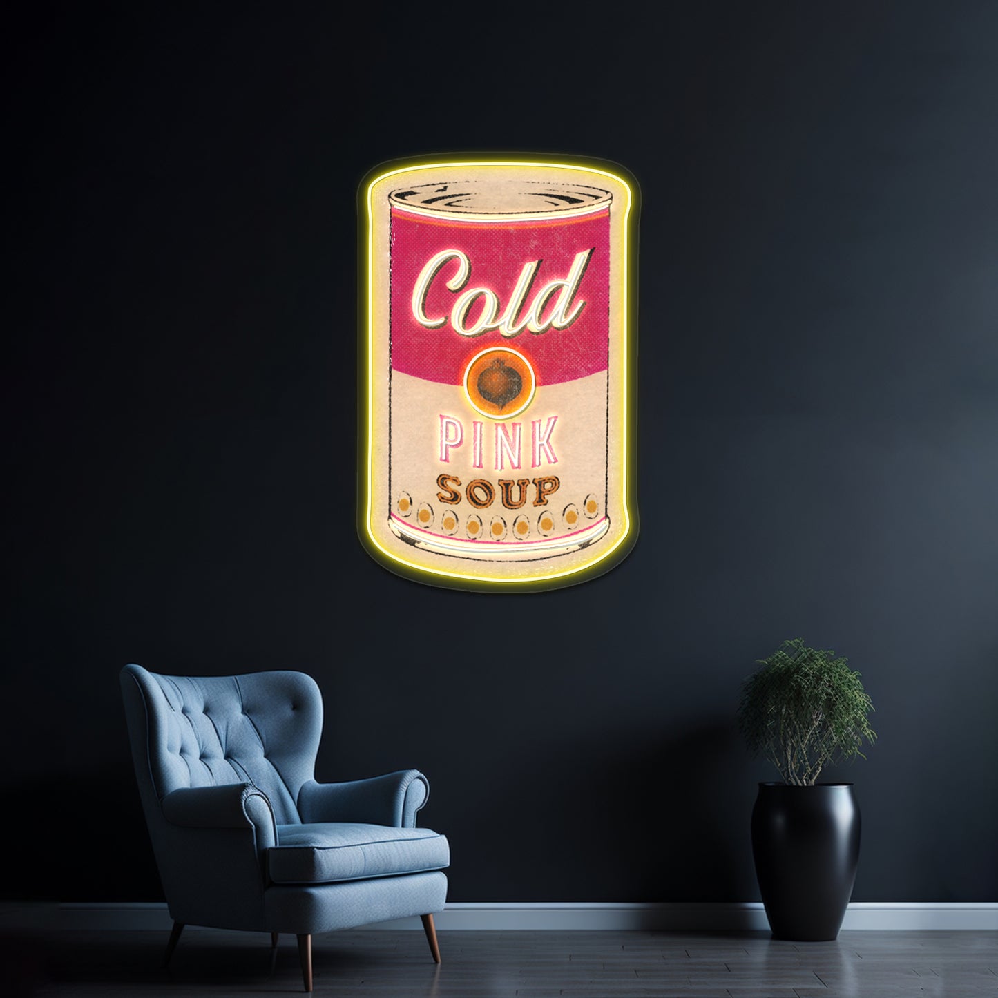 Cold Pink Soup Artwork Business Led Sign