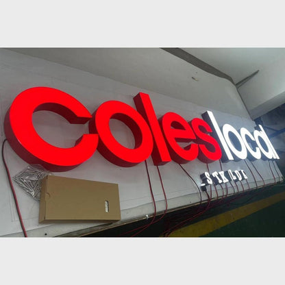 Coles Local 3D Frontlit Channel Letters Led Light Sign - Shineneon
