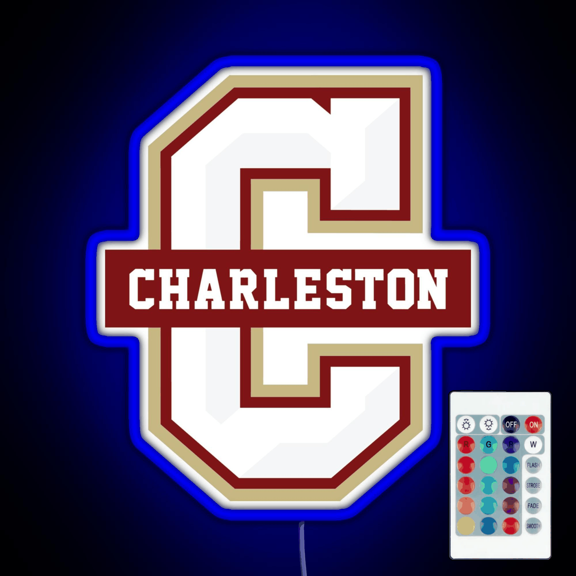 College Of Charleston Cougars Rgb Led Neon Sign Pop Wall Art