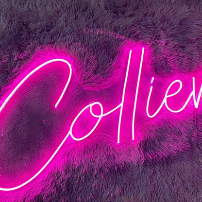 Collier Pink Led Neon Sign Stylish Script For Indoor D Ecor | Shineneon