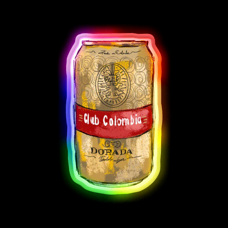 Colombia Beer Dorada Beer Bar Decor Led Neon Sign Rgb Color - LED neon sign close-up detail