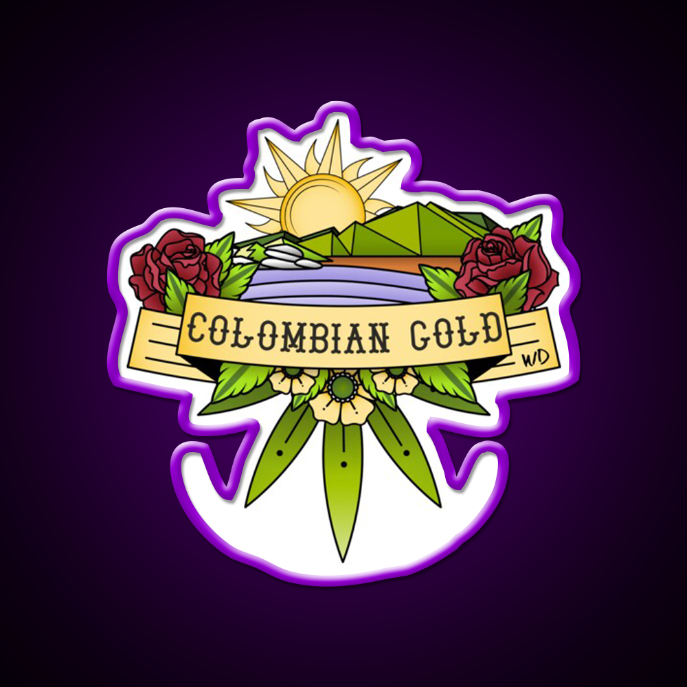 Colombian Gold Hemp Inspired Green Leaf Led Neon Sign Rgb Color - LED neon sign view 9