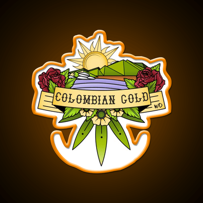 Colombian Gold Hemp Inspired Green Leaf Led Neon Sign Rgb Color - Shineneon