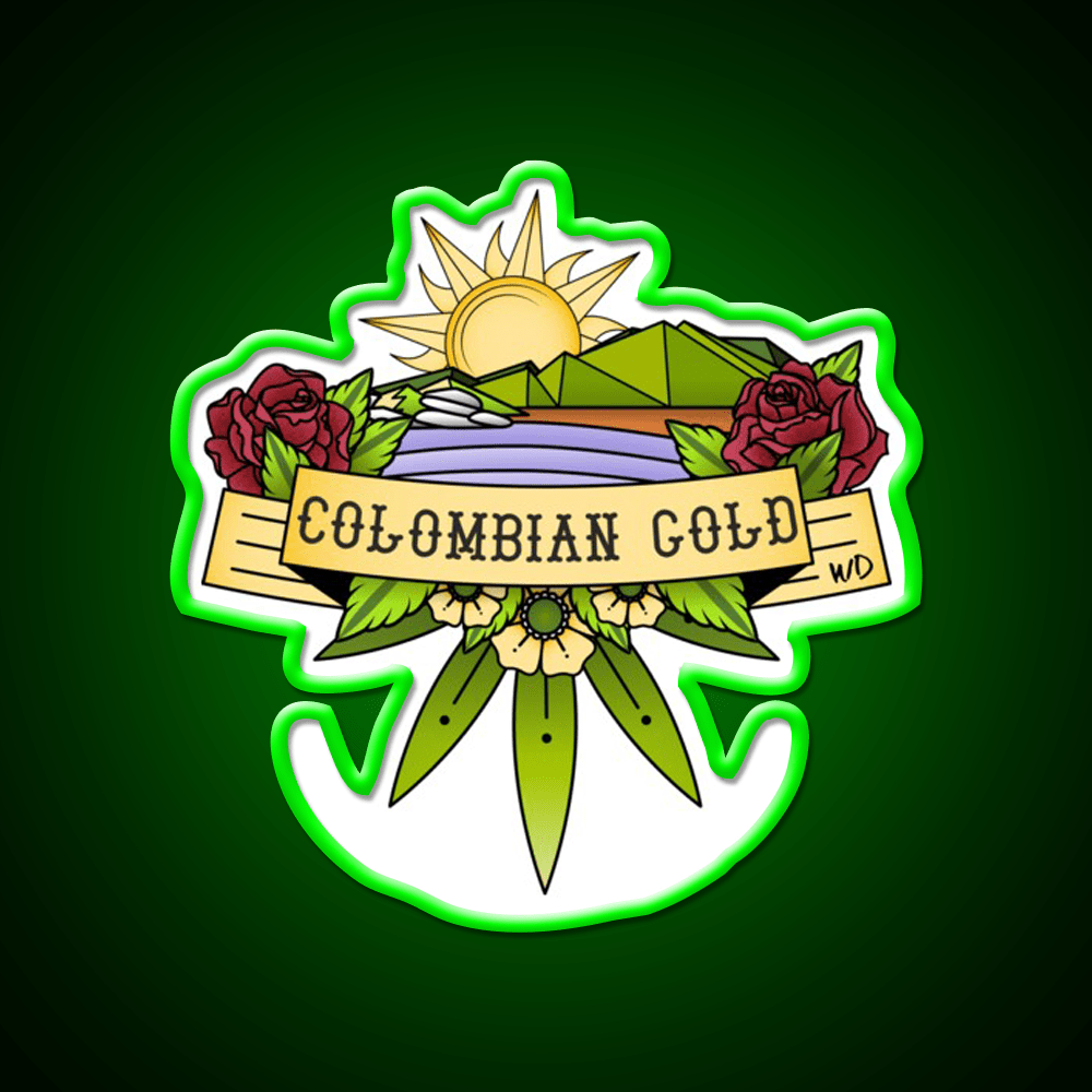 Colombian Gold Hemp Inspired Green Leaf Led Neon Sign Rgb Color - Shineneon