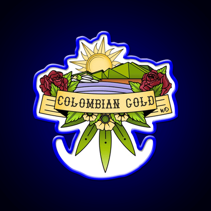 Colombian Gold Hemp Inspired Green Leaf Led Neon Sign Rgb Color - Shineneon
