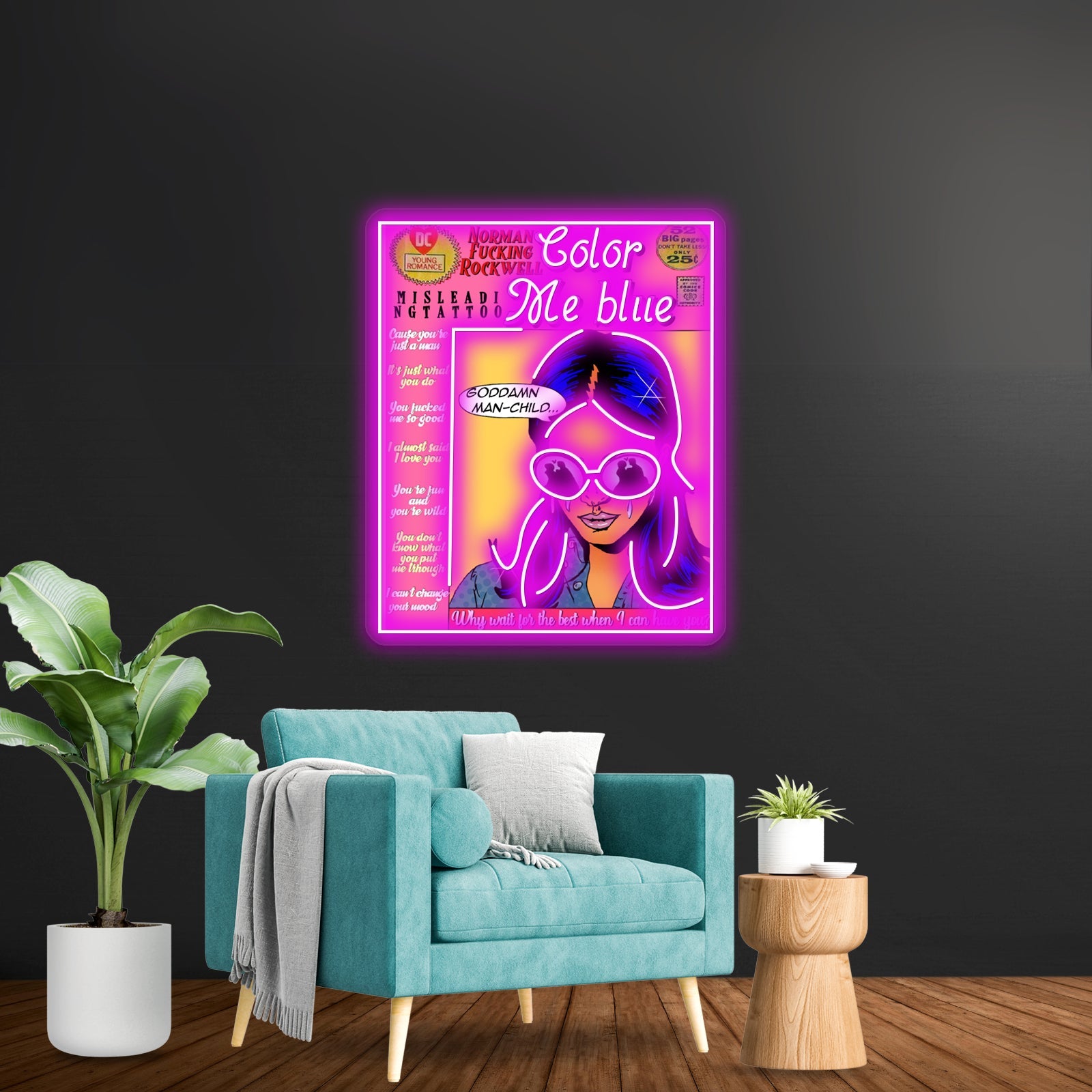 Color Me Blue Artwork Business Led Sign - Shineneon