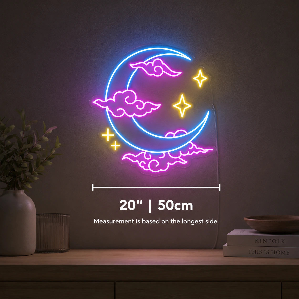 Color Moon Cloud Neon Sign LED Neon Sign size image