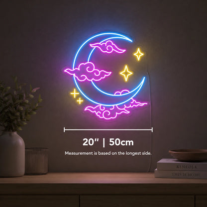 Color Moon Cloud Neon Sign LED Neon Sign size image
