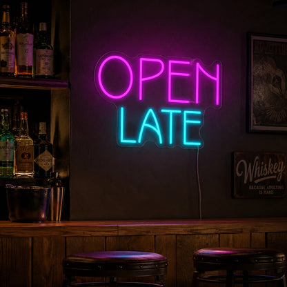 Color Open Late Neon Sign LED Neon Sign real lifestyle scene