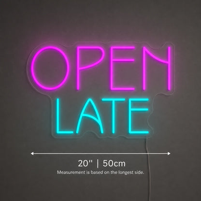 Color Open Late Neon Sign LED Neon Sign size image
