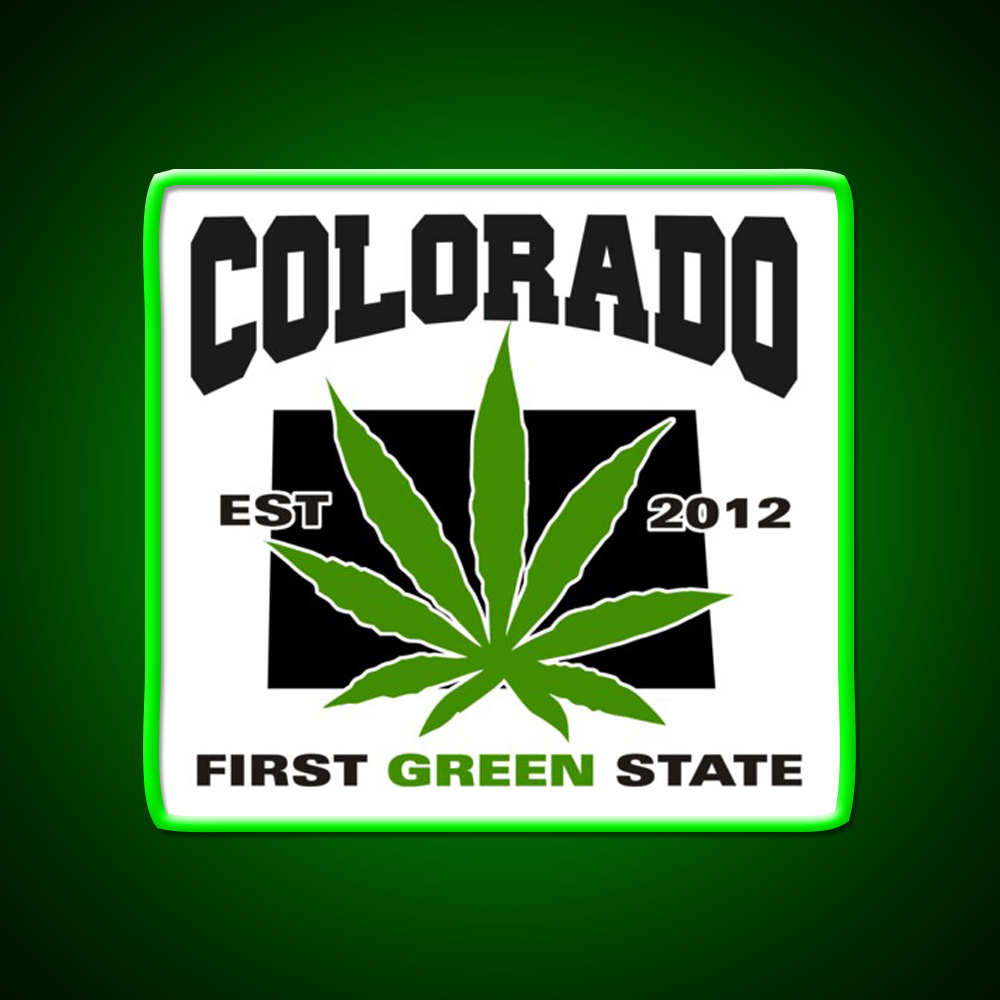 Colorado First Green State Hemp Inspired Green Leaf Led Neon Sign Rgb Color - LED neon sign view 8