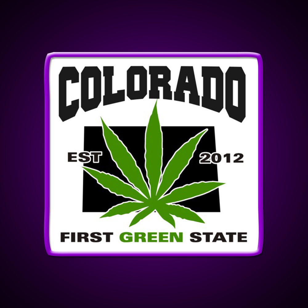 Colorado First Green State Hemp Inspired Green Leaf Led Neon Sign Rgb Color - LED neon sign view 9