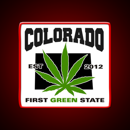 Colorado First Green State Hemp Inspired Green Leaf Led Neon Sign Rgb Color - LED neon sign view 10