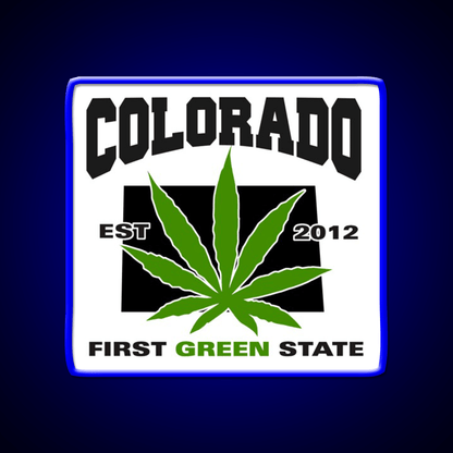 Colorado First Green State Hemp Inspired Green Leaf Led Neon Sign Rgb Color - Shineneon