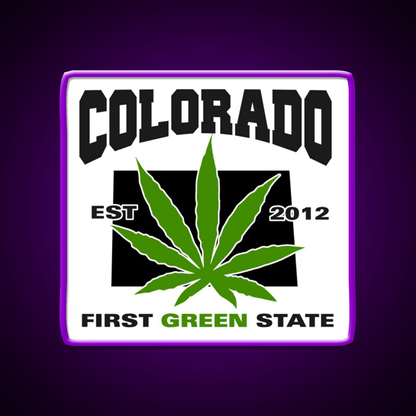Colorado First Green State Hemp Inspired Green Leaf Led Neon Sign Rgb Color - Shineneon