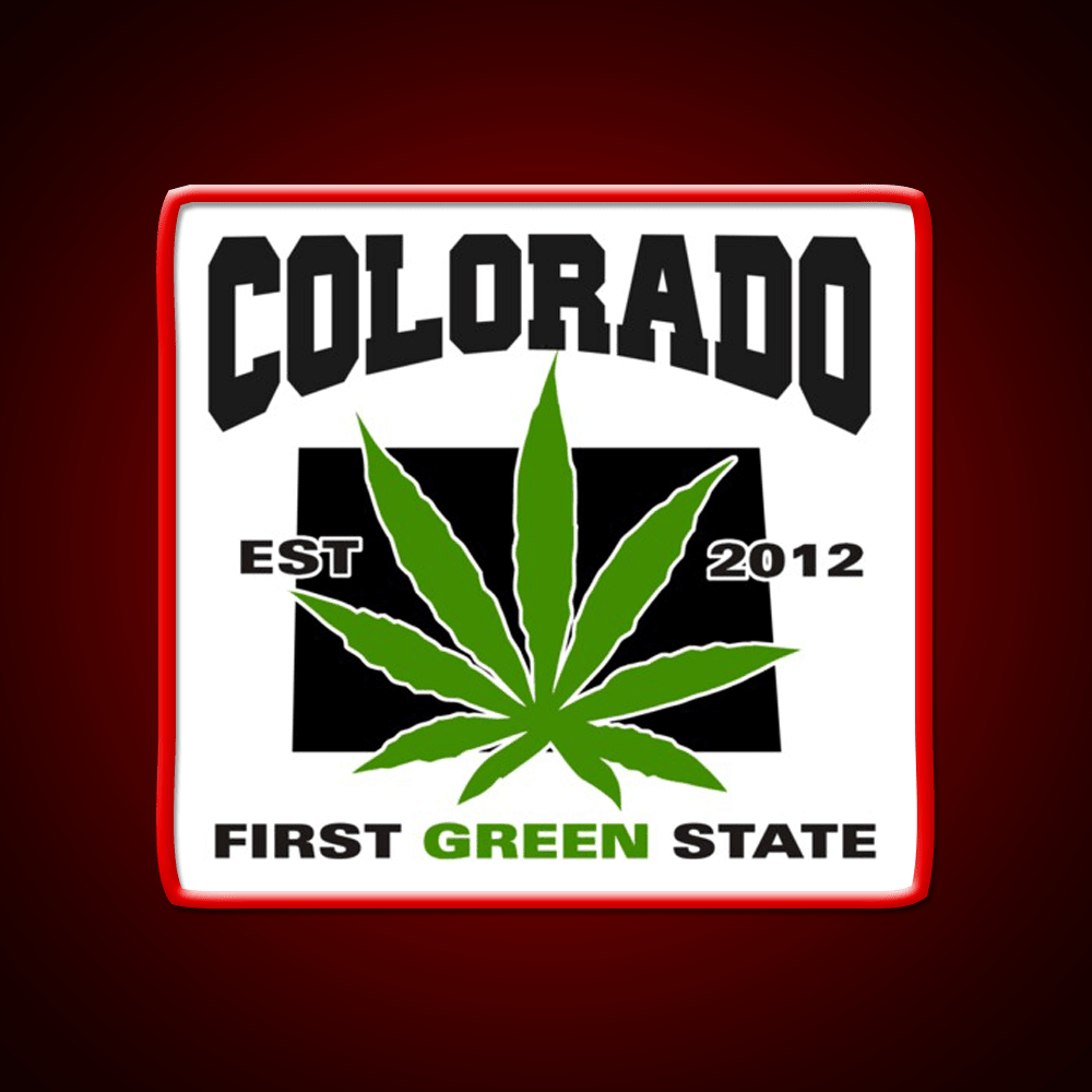 Colorado First Green State Hemp Inspired Green Leaf Led Neon Sign Rgb Color - Shineneon