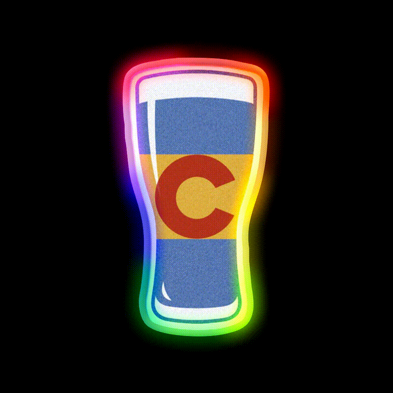 Colorado Flag Craft Beer Bar Decor Led Neon Sign Rgb Color - LED neon sign close-up detail